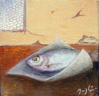 Painting titled "Cabane de pêcheur" by Maryline Mercier, Original Artwork