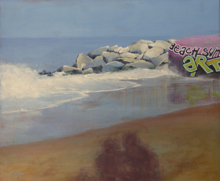 Картина под названием "Summer Beach" - Maryline Mercier, Подлинное произведение искусства