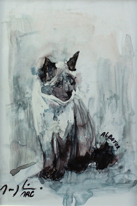 Painting titled "Albator." by Maryline Mercier, Original Artwork, Ink