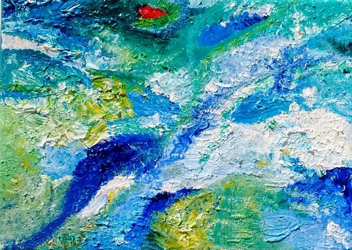 Pintura titulada "Vue du ciel" por Maryline Payssé, Obra de arte original, Otro