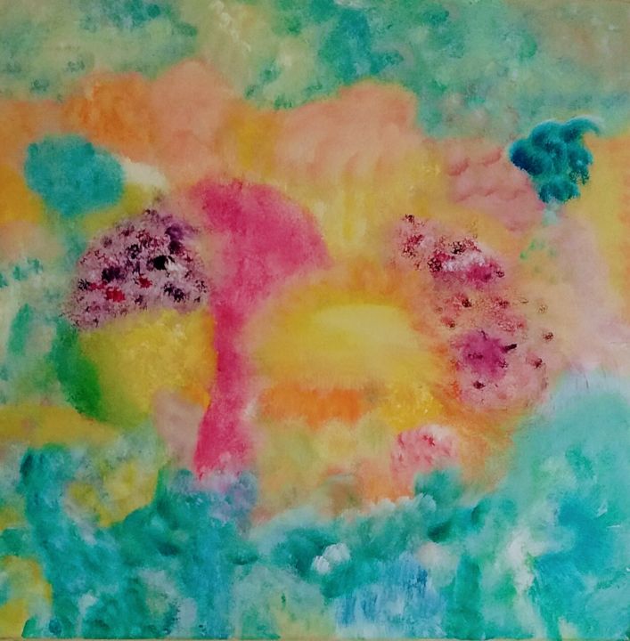 Peinture intitulée "Floral luminescent" par Maryline Payssé, Œuvre d'art originale, Acrylique