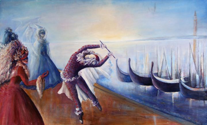 Painting titled "En Escena" by Mary Lozano, Original Artwork, Oil