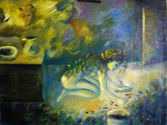 Pintura titulada "REMEDIOS LA BELLE T…" por Mary Lozano, Obra de arte original, Oleo