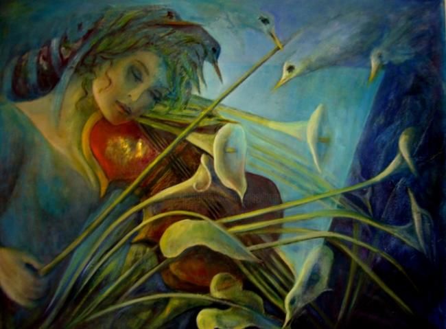 Pintura intitulada "SONG OF NATURE - CH…" por Mary Lozano, Obras de arte originais