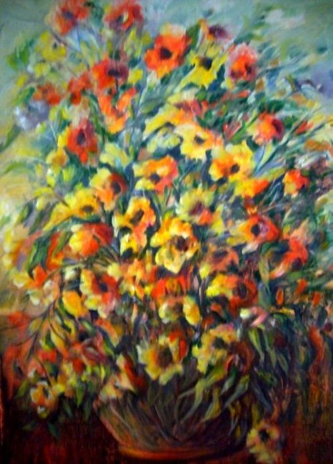 Painting titled "STILL LIFE - NATURE…" by Mary Lozano, Original Artwork, Oil