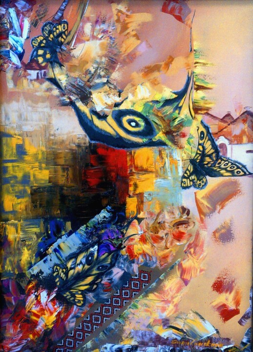 Картина под названием "Trulli" - Maryna Sakalouskaya, Подлинное произведение искусства, Масло