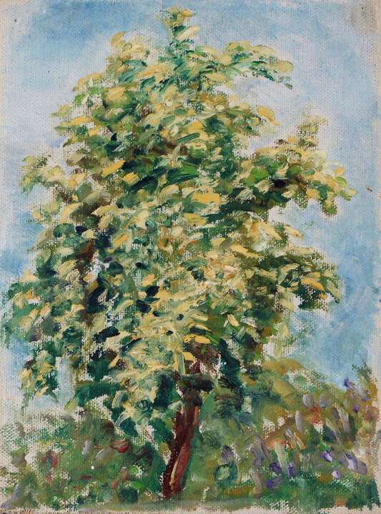 Peinture intitulée "Flourishing tree" par Maryna Weber, Œuvre d'art originale, Huile