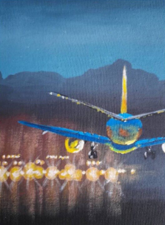 Painting titled "Aviation original a…" by Maryna Yasar, Original Artwork, Acrylic