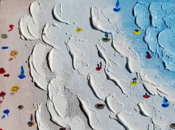 Pintura titulada "Sea Painting Textur…" por Maryna Yasar, Obra de arte original, Acrílico