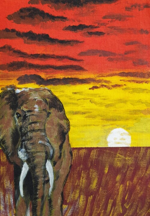 Painting titled "African Wall Art" by Maryna Yasar, Original Artwork, Acrylic