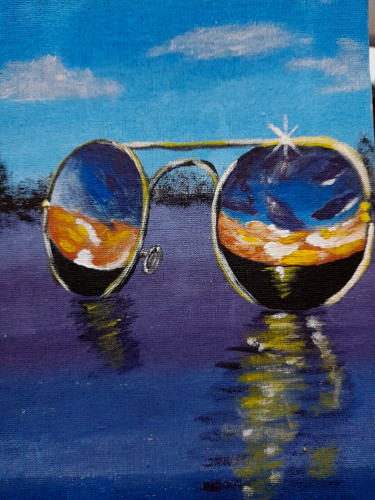 Painting titled "Beach Painting Seas…" by Maryna Yasar, Original Artwork, Acrylic