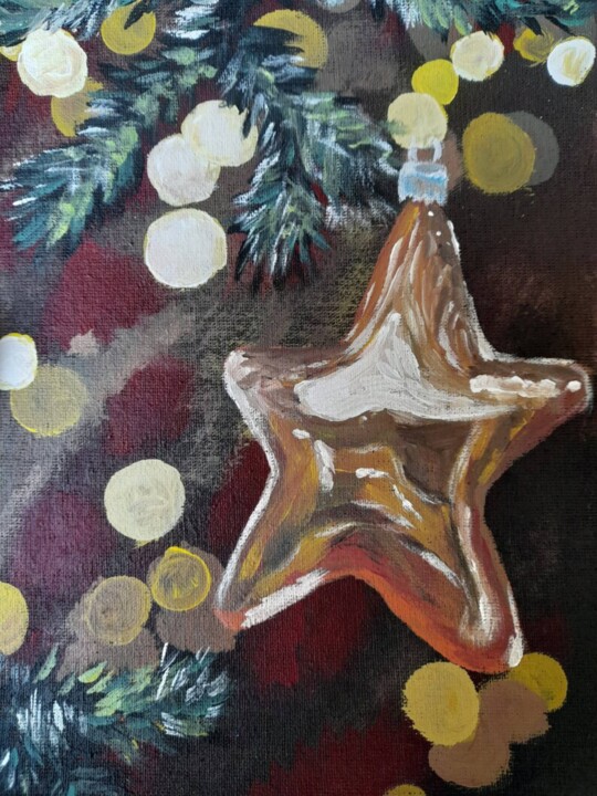 Painting titled "Christmas Painting…" by Maryna Yasar, Original Artwork, Acrylic