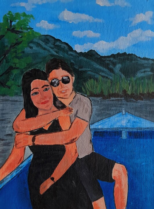 Painting titled "Couple original art…" by Maryna Yasar, Original Artwork, Acrylic