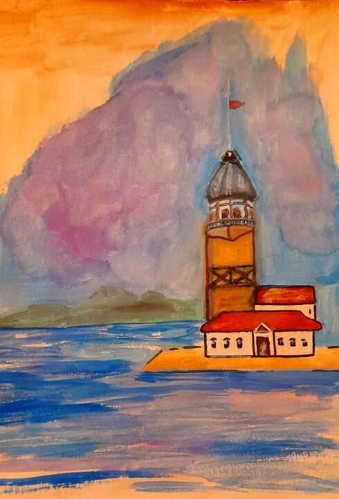 Painting titled "İstanbul Watercolor…" by Maryna Yasar, Original Artwork, Watercolor
