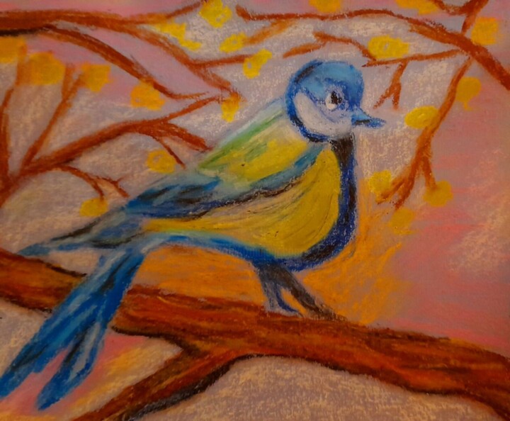 "Chickadee Original…" başlıklı Resim Maryna Yasar tarafından, Orijinal sanat, Pastel