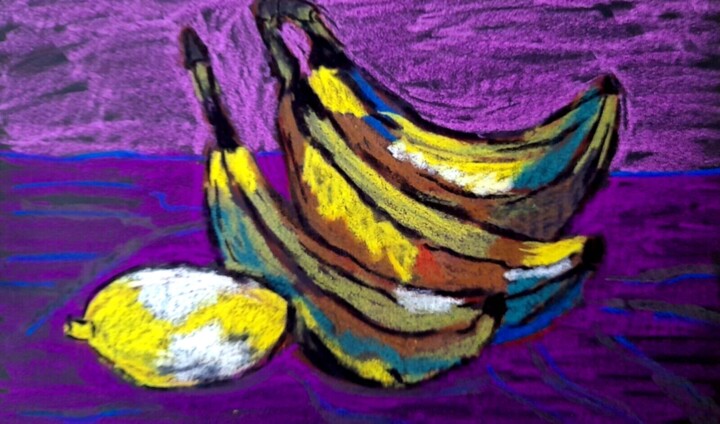 제목이 "Banana oil pastel o…"인 그림 Maryna Yasar로, 원작, 파스텔