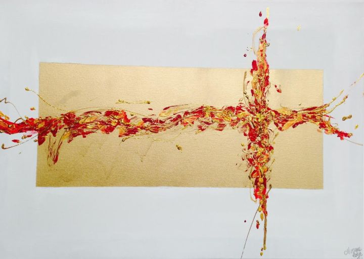 Pintura intitulada "The cross" por Poussière De Rêve, Obras de arte originais