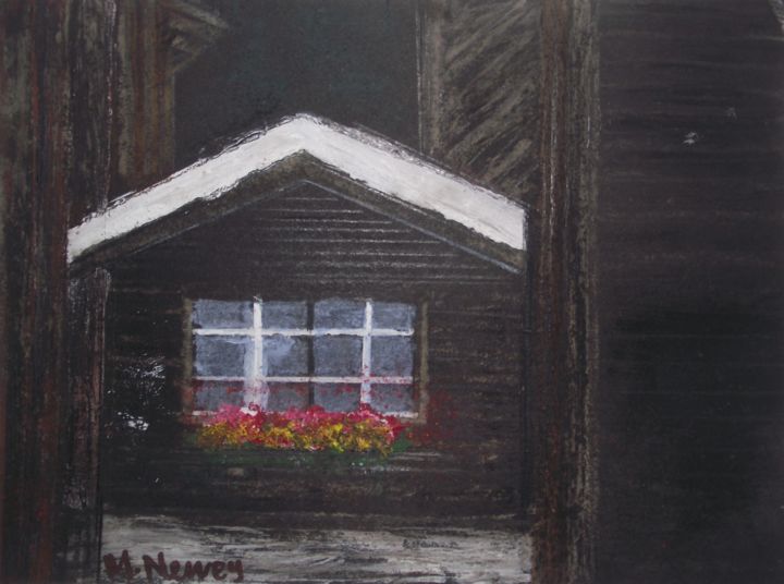 Painting titled "The old House" by Mary Newey, Original Artwork, Acrylic