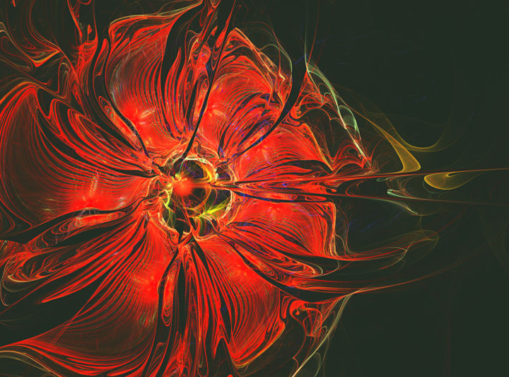 Digitale Kunst getiteld "Red poppy.jpg" door Mary Raven, Origineel Kunstwerk, 3D-modellering