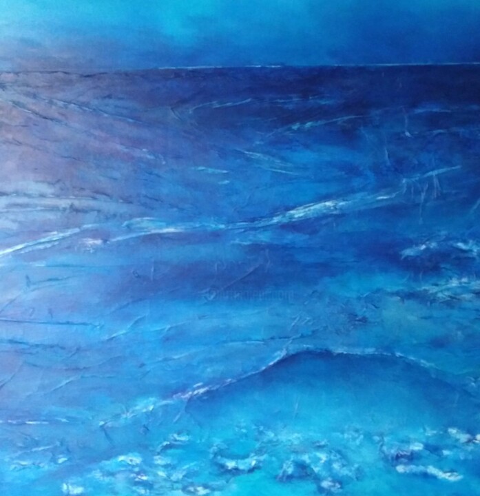 Pittura intitolato "Espace-mer 14" da Maryse Kahn, Opera d'arte originale, Acrilico