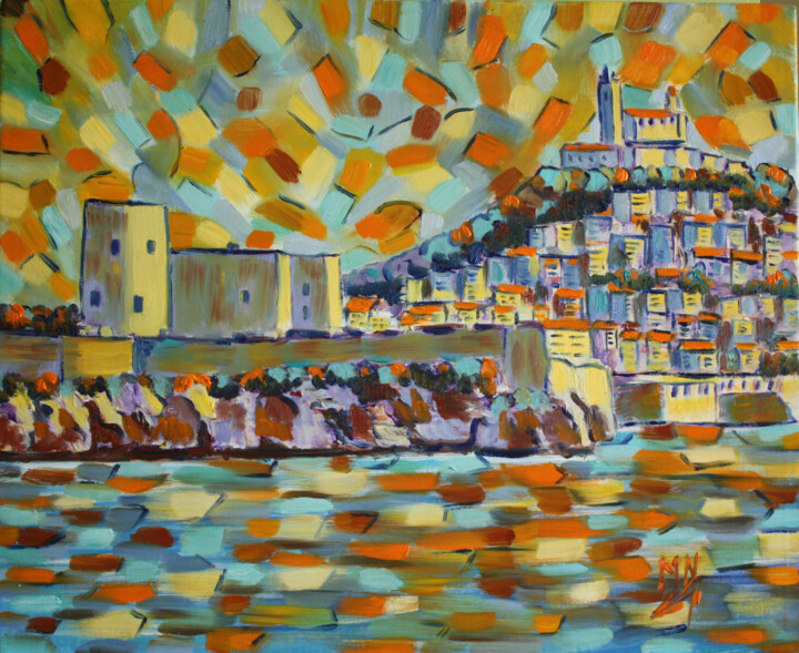 Peinture intitulée "Saint Jean Marseille" par Maryse Naudon, Œuvre d'art originale, Huile