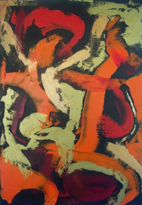 Peinture intitulée "Tango ~ Hommage à C…" par Maryse Curinier-Rochette, Œuvre d'art originale, Acrylique Monté sur Châssis e…