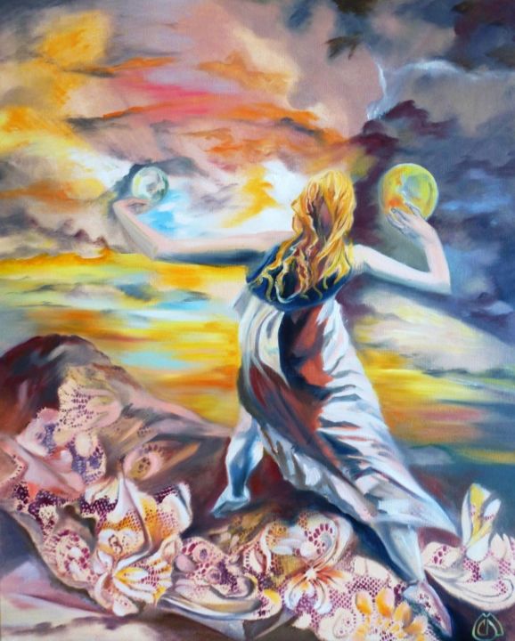 Painting titled "changer-le-monde.jpg" by Maryserres, Original Artwork