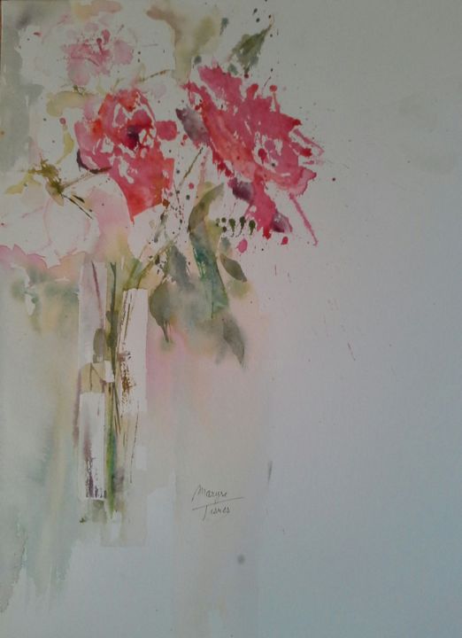 Peinture intitulée "Bellissima rose" par Maryse Tisnés, Œuvre d'art originale