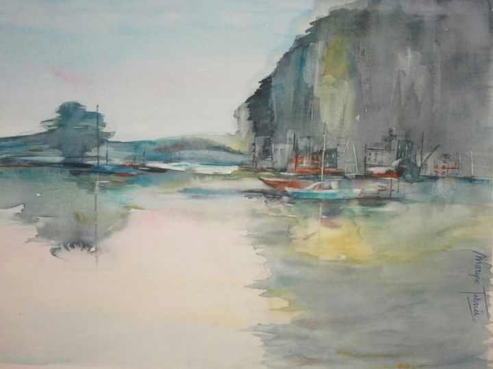 Painting titled "Inspiration baie d"…" by Maryse Tisnés, Original Artwork, Watercolor