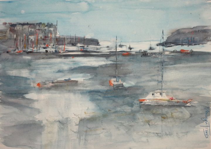 Peinture intitulée "Variations gris ble…" par Maryse Tisnés, Œuvre d'art originale,