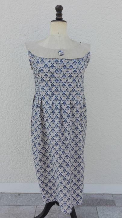 Arte têxtil intitulada "Robe Liberty" por Maryse Tisnés, Obras de arte originais, Tecido