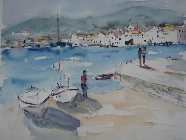 Peinture intitulée "Cadaques 1" par Maryse Tisnés, Œuvre d'art originale, Autre