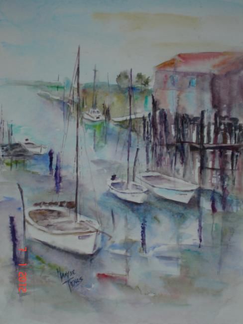 Painting titled "Bassin d'Arcachon" by Maryse Tisnés, Original Artwork, Other