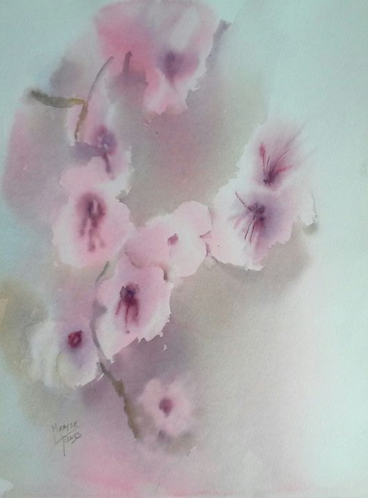 Painting titled "Orchidées" by Maryse Tisnés, Original Artwork