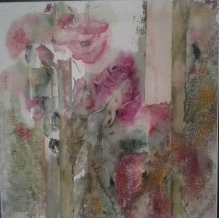 Pintura intitulada "FLORILEGE DE ROSES" por Maryse Tisnés, Obras de arte originais, Aquarela