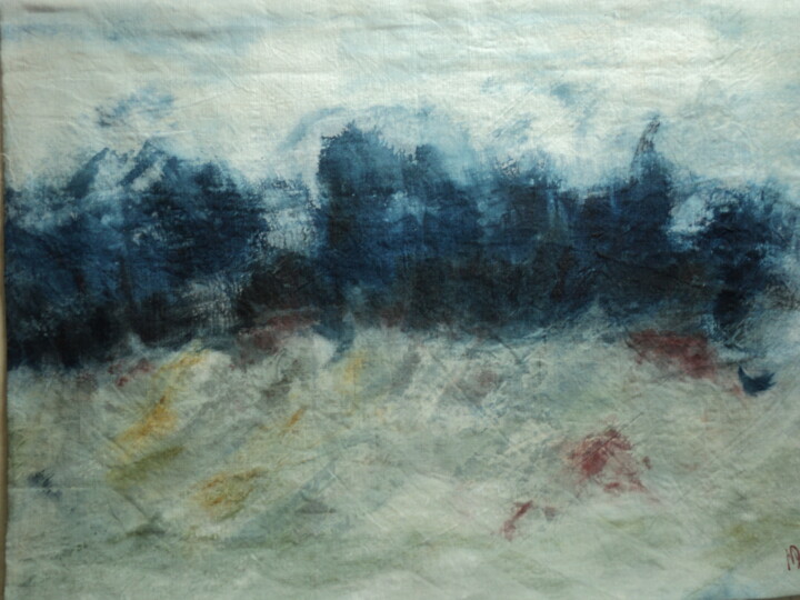 Peinture intitulée "la vague bleue" par Maryvonne Deligny (MLD), Œuvre d'art originale, Acrylique Monté sur Châssis en bois
