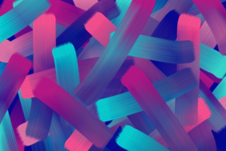 Digitale Kunst mit dem Titel "Blueturkpink" von Marzena Wisinska, Original-Kunstwerk, Digitale Malerei