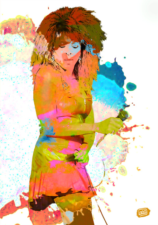 Arte digital titulada "Tina Turner" por Marzia Schenetti, Obra de arte original, Pintura Digital