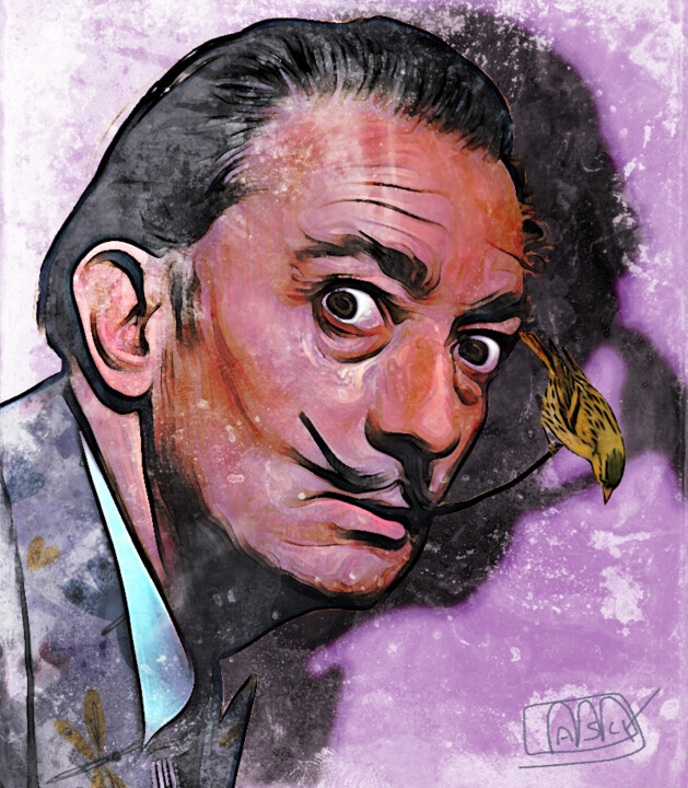 Digital Arts titled "Salvador Dalí - Ser…" by Marzia Schenetti, Original Artwork, Digital Painting