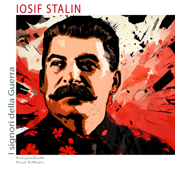 Digital Arts με τίτλο "Iosif Stalin" από Marzia Schenetti, Αυθεντικά έργα τέχνης, Ψηφιακή ζωγραφική