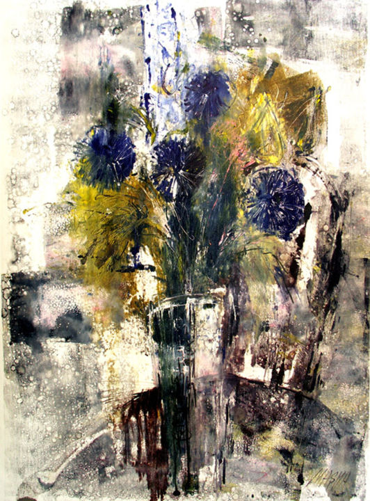 Printmaking titled "Flowers-18" by Masha Orlovich, Original Artwork, Digital Print
