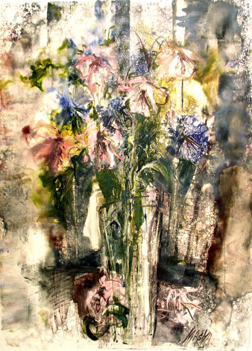 Printmaking titled "Flowers-19" by Masha Orlovich, Original Artwork, Digital Print