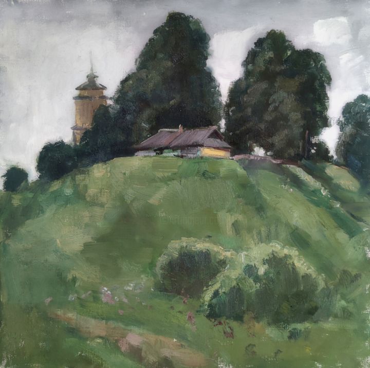 Malerei mit dem Titel "A cloudy day in Tri…" von Egorova Maria, Original-Kunstwerk, Öl