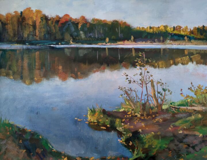 Malarstwo zatytułowany „Autumn serenity” autorstwa Egorova Maria, Oryginalna praca, Olej