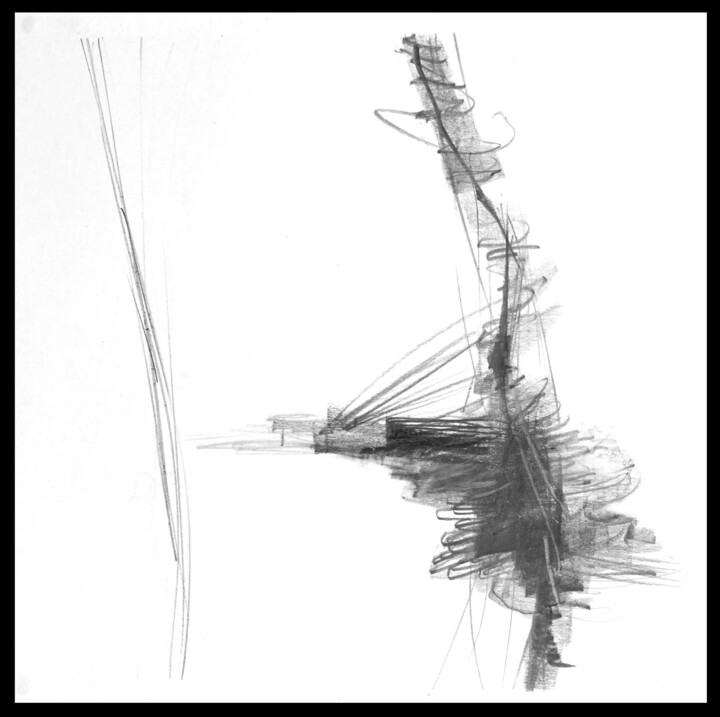 Рисунок под названием "Echo Location 7" - Masima, Подлинное произведение искусства, Карандаш