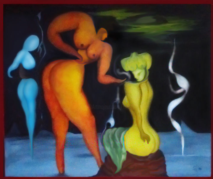 Peinture intitulée "1994" par Jean Luc Masini, Œuvre d'art originale, Huile