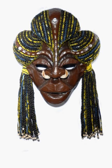 Skulptur mit dem Titel "Essa - Masque ethni…" von Maskana, Original-Kunstwerk, Andere