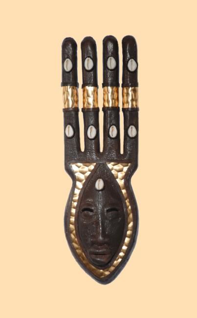Skulptur mit dem Titel "Oni - Masque Ethniq…" von Maskana, Original-Kunstwerk, Andere