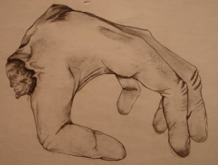 Dibujo titulada "La mano" por M A S K O, Obra de arte original