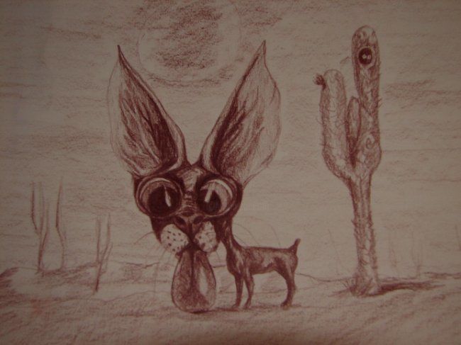 Drawing titled "Chihuahua" by M A S K O, Original Artwork